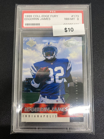 1999 Collector’s Edge Fury Edgerrin James Rookie PSA 8