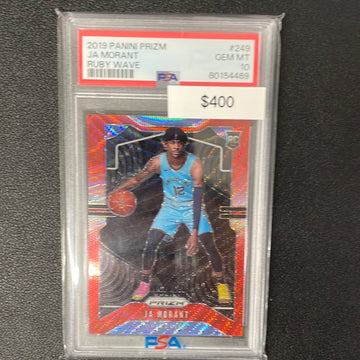 2019 NBA Ja Morant Panini Prizm Ruby Wave PSA 10