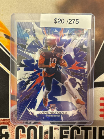 2026 Topps Resurgence NFL Luther Burden III Rookie Blue Wave Refractor /275