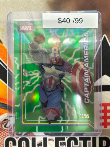 2026 Topps Chrome Marvel Captain America Storm’s Green Lightning Refractor /99