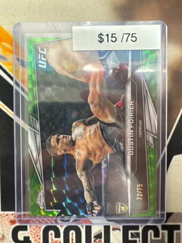 2026 Topps Chrome UFC Dustin Poirier Green Geometric Refractor /75