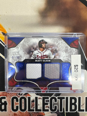 2025 Topps Tier One MLB Matt Olson Tier One Relics Blue /99