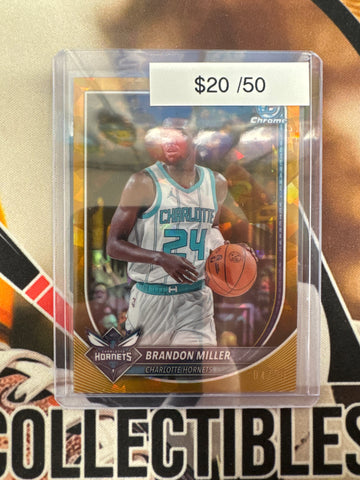 2025 Topps Bowman Basketball Sapphire Brandon Miller Gold Sapphire /50