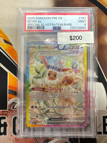2025 Pokemon Prismatic Evolutions Eevee Ex 167/131 Special Illustration Rare PSA 9