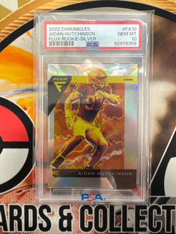 2022 Panini Chronicles Aidan Hutchinson Flux Rookie Silver PSA 10