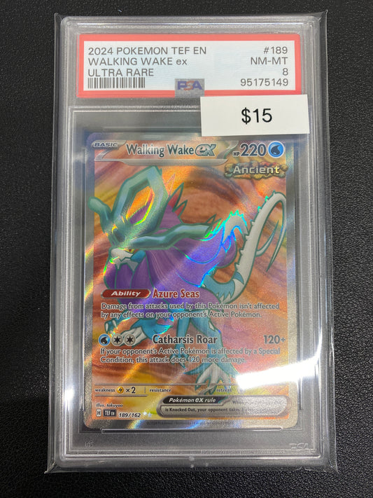 Pokémon Temporal Forces Walking Wake ex Full Art 189/162 PSA 8