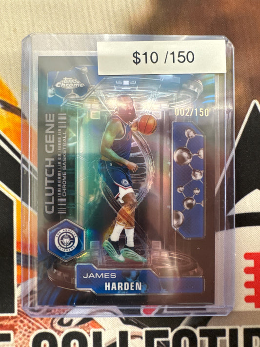 2025-26 Topps Chrome NBA James Harden Clutch Gene Blue Refractor /150