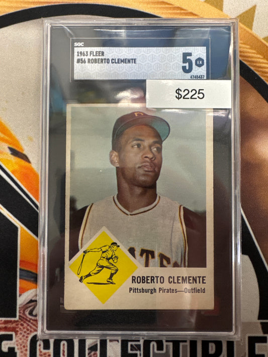 1963 Fleer Baseball Roberto Clemente SGC 5