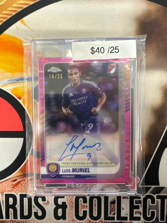 2025-26 Topps MLS Mania Luis Muriel Pink Pulsar Autograph /25