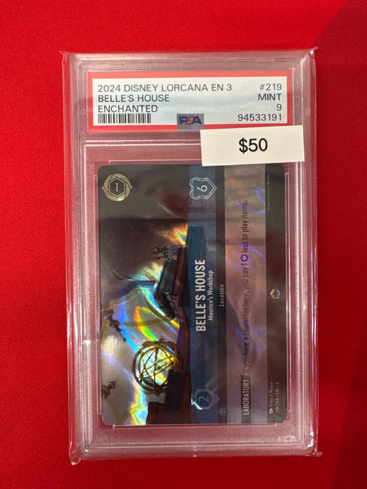 2024 Disney Lorcana En 3 Belle’s House Enchanted 219/204 PSA 9