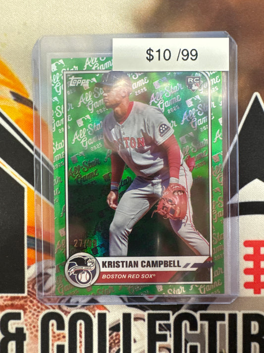 2025 Topps All Star Game MLB Kristian Campbell Rookie Green Refractor /99