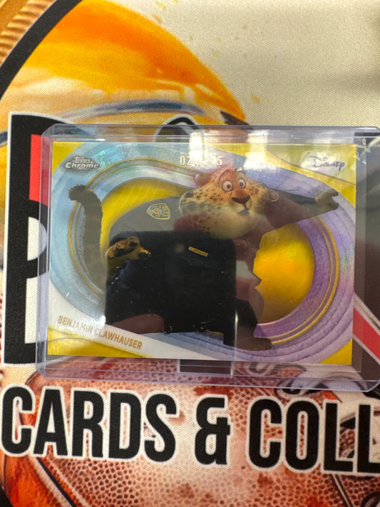 2025 Topps Chrome Disney Benjamin Clawhauser Yellow Refractor /275