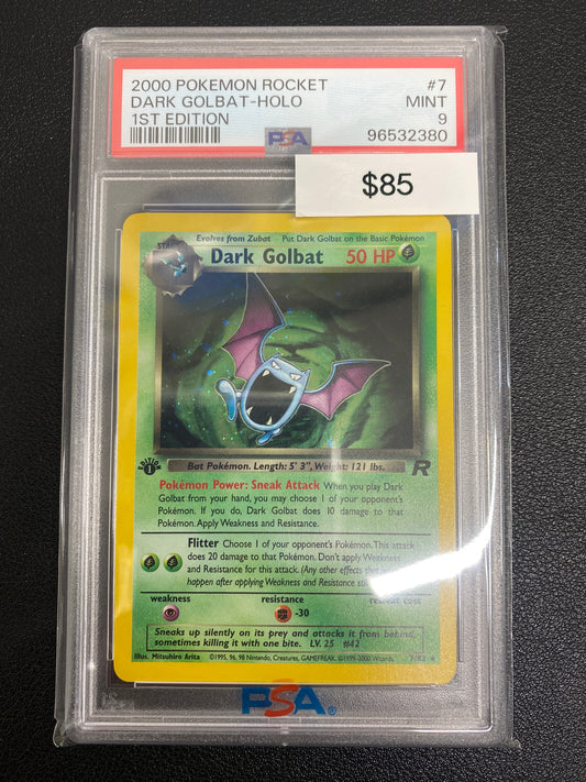 Pokémon 1st Edition Team Rocket Dark Golbat Holo PSA 9