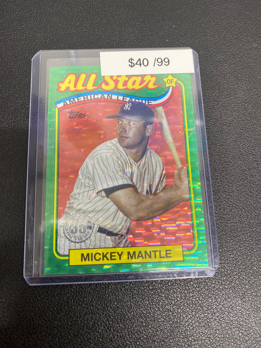 2024 MLB Topps Mickey Mantle All Star American League Green Cracked Ice Foil /99