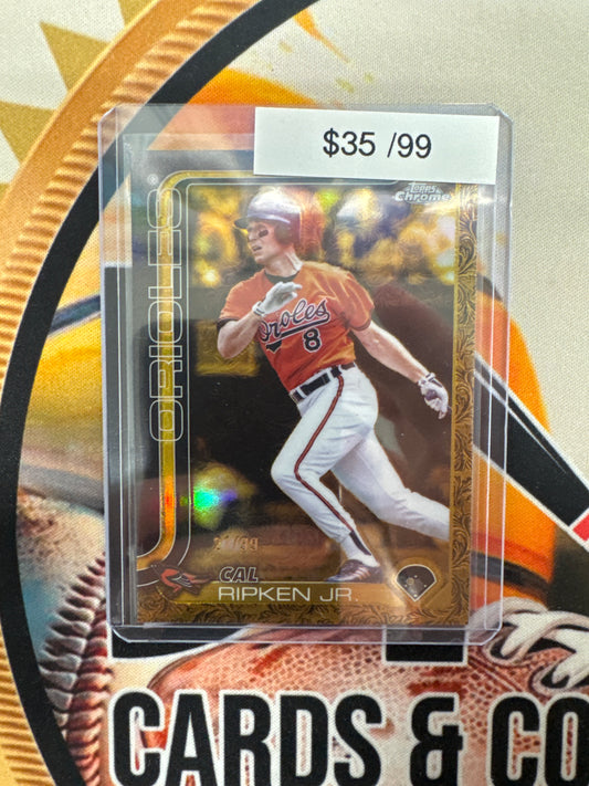 2025 Topps Gilded Collection Chrome Cal Ripken Jr. Gold Etch Refractor /99