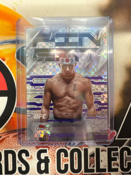 2025 Topps Finest UFC Georges S-Pierre Finest Rare Purple Refractor /75