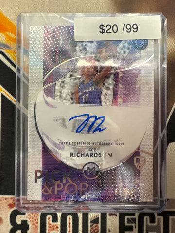 2026 Topps Motif Basketball Jase Richardson Rookie Pick & Pop Autograph Refractor /99