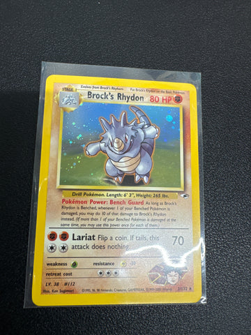 Pokémon Brock’s Rhydon Gym Heroes Holo 2/132