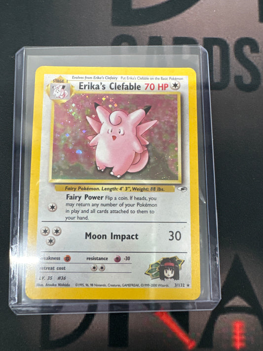 Pokemon Erika’s Clefable Gym Heroes Holo 3/132