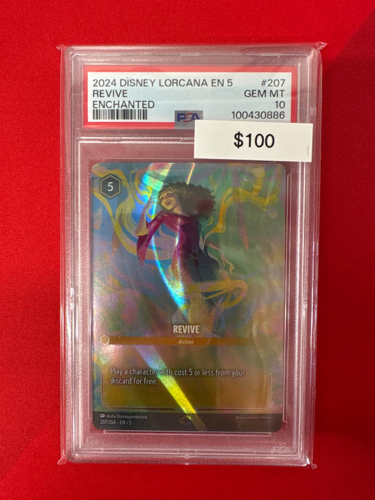 2024 Disney Lorcana En 5 Revive Enchanted 207/204 PSA 10