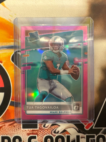 2020 Panini Donruss Optic NFL Tua Tagovailoa Rated Rookie Pink Holo