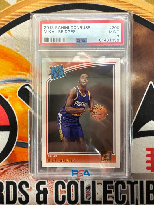 2018 Panini Donruss NBA Mikal Bridges Rated Rookie PSA 9