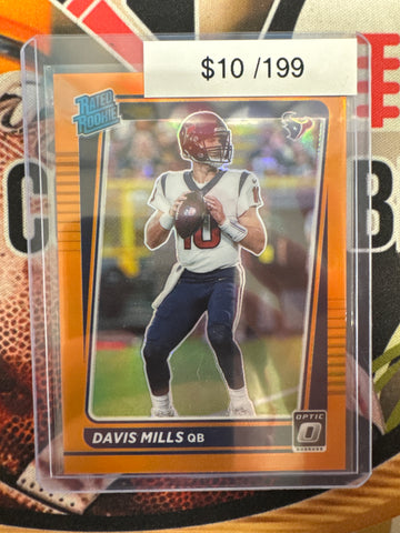 2021 Panini Donruss Optic NFL Davis Mills Rated Rookie Orange Prizm /199