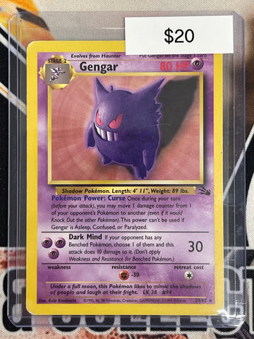 Pokémon Gengar Non-Holo Fossil 20/62 MP