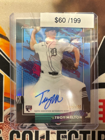 2026 Topps Finest MLB Troy Melton Rookie Autograph Aqua Refractor /199