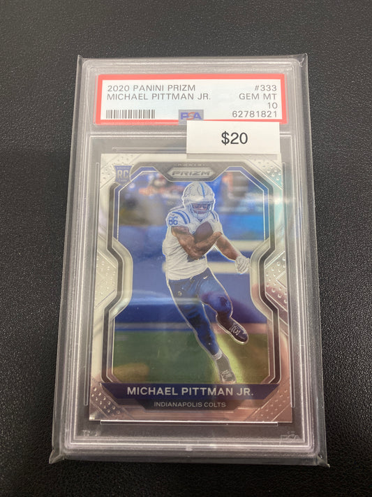 2020 Panini Prizm Michael Pittman Jr Rookoe PSA 10
