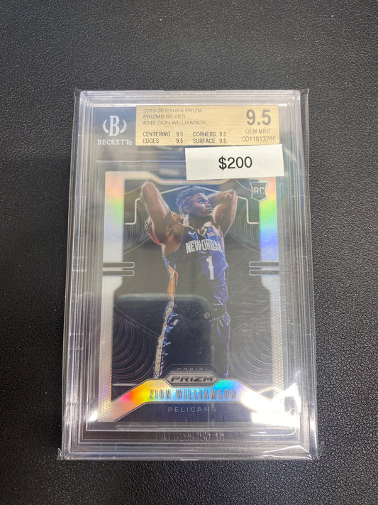 2019-20 Panini Prizm Zion Williamson Silver Prizm BGS 9.5