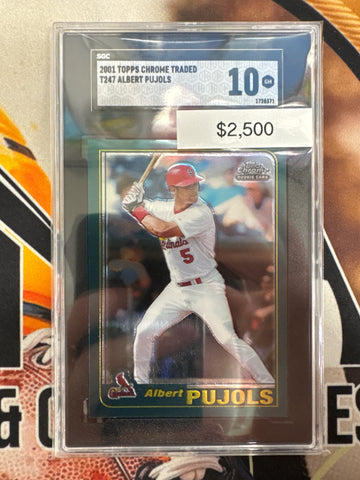 2001 Topps Chrome Traded MLB Albert Pujols Rookie SGC 10