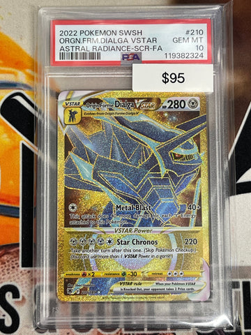 Pokémon Origin Forme Dialga VSTAR Gold Secret Rare Astral Radiance 210/189 PSA 10