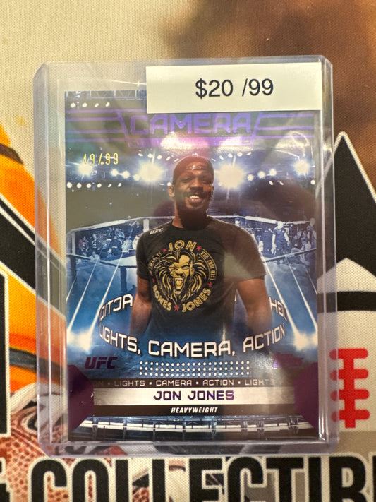 2024 Topps Knockout UFC Jon Jones Lights, Camera, Action Purple Refractor /99