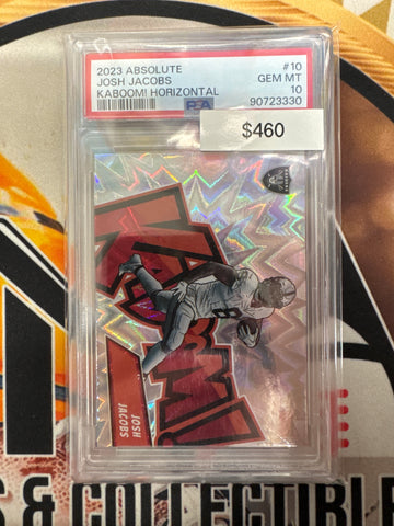 2023 Panini Absolute NFL Josh Jacobs Kaboom! Horizontal PSA 10