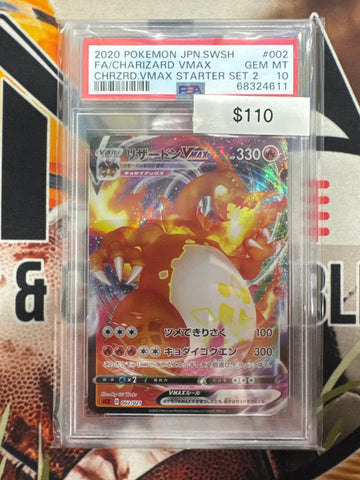 2020 Pokemon Japanese SWSH Charizard VMax Full Art 002/021 Charizard Vmax Starter Set PSA 10