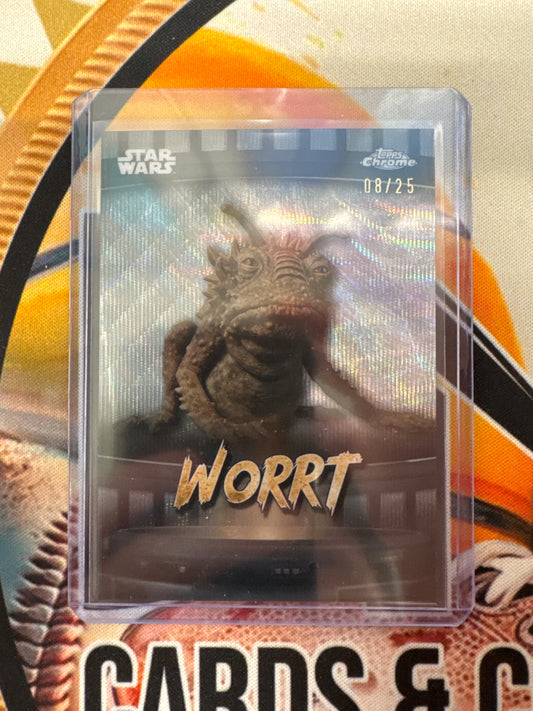 2025 Topps Chrome Star Wars Worrt Silver Shimmer Refractor /25