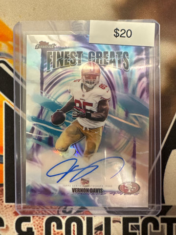 2025 Topps Finest NFL Vernon Davis Finest Greats Autograph Refractor