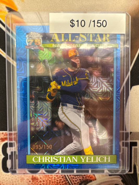 2026 Topps Series 2 MLB Christian Yelich All-Star 75th Anniversary Blue Mojo Refractor /150