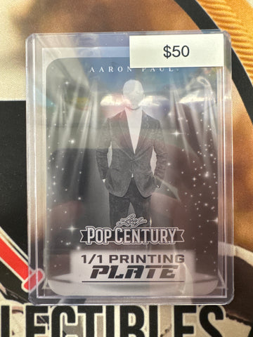 2026 Leaf Metal Pop Century Aaron Paul 1/1 Printing Plate Black