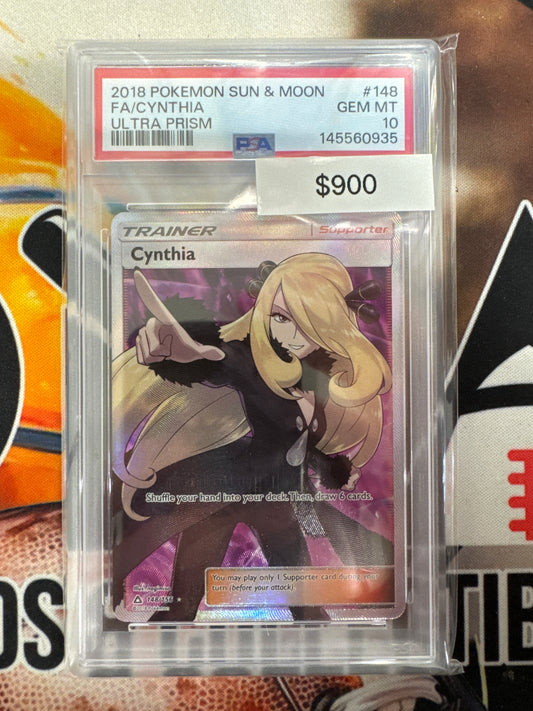 Pokemon Cynthia 148/156 Ultra Prism PSA 10
