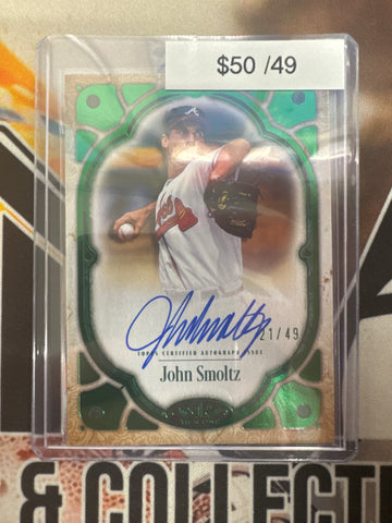 2026 Topps Tier One MLB John Smoltz Tier One Autograph Green Refractor /49