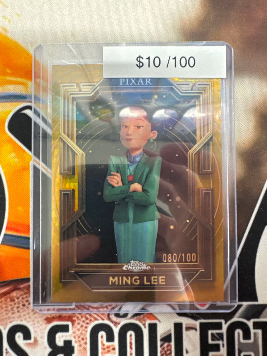 2025 Topps Disney Pixar Gold Ming Lee Gold Hyper Refractor /100