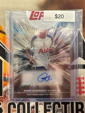 2026 Topps Chrome Champions League UEFA Mohammed Kudus Black Lazer Autograph