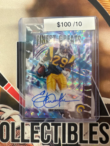 2025 Topps Finest NFL Eric Dickerson Finest Greats Autograph Black Geometric Refractor /10