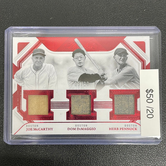 2023 Flawless Joe McCarthy, Dom DiMaggio, & Herb Pennock Triple Relic /20