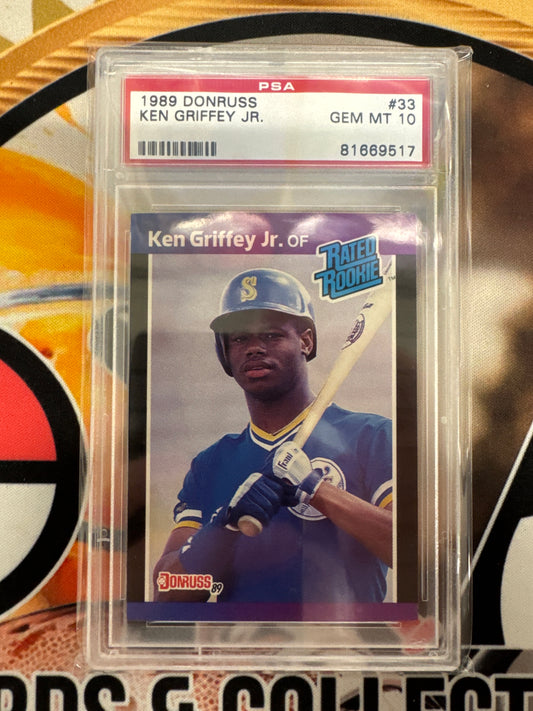 1989 Donruss MLB Ken Griffey Jr. Rated Rookie PSA 10