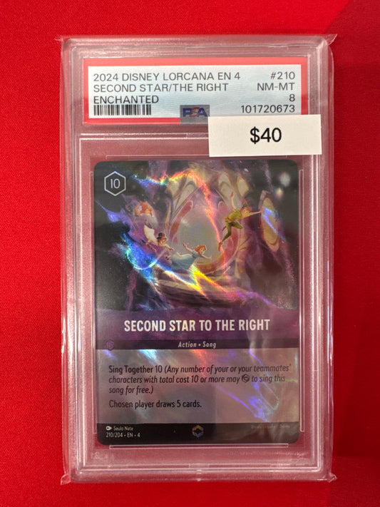 2024 Disney Lorcana En 4 Second Star To The Right Enchanted 210/204 PSA 8
