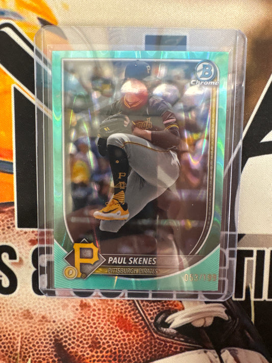 2025 Bowman Chrome MLB Paul Skenes Aqua Raywave Refractor /199