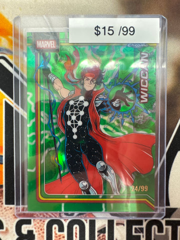 2026 Topps Chrome Marvel Wiccan Storm’s Lightning Green Refractor /99